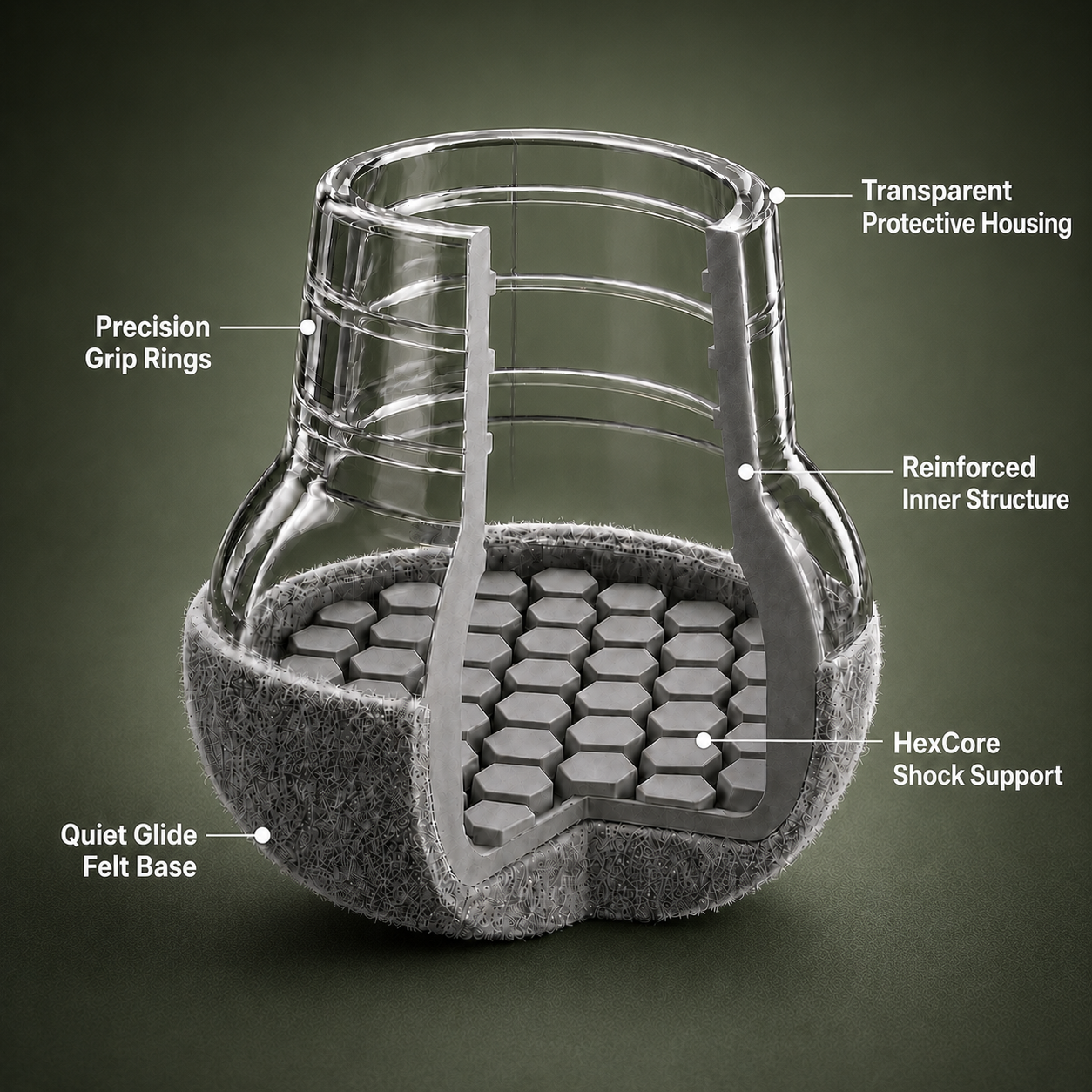 Diagram of chair floor protectors