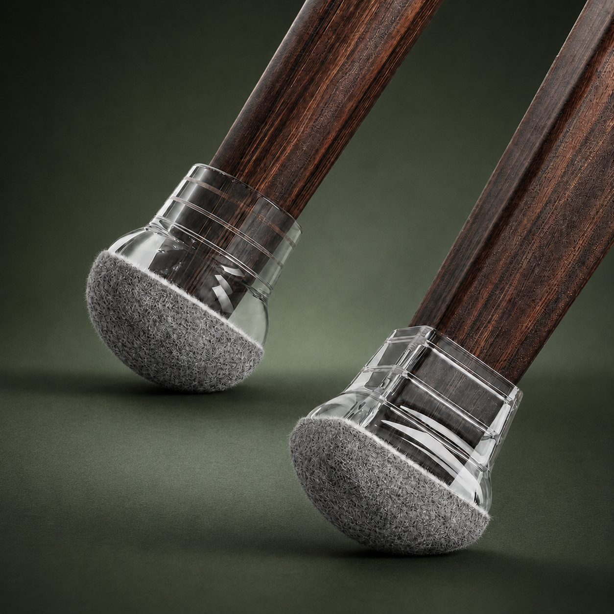 Wooden chairs legs with floor protectors 